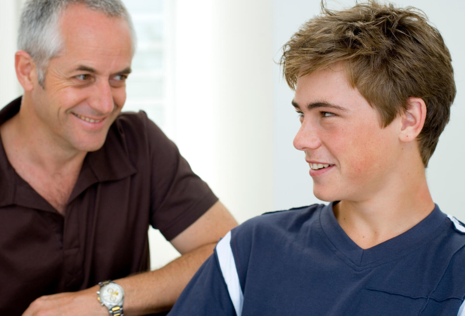 Father and autistic teen son