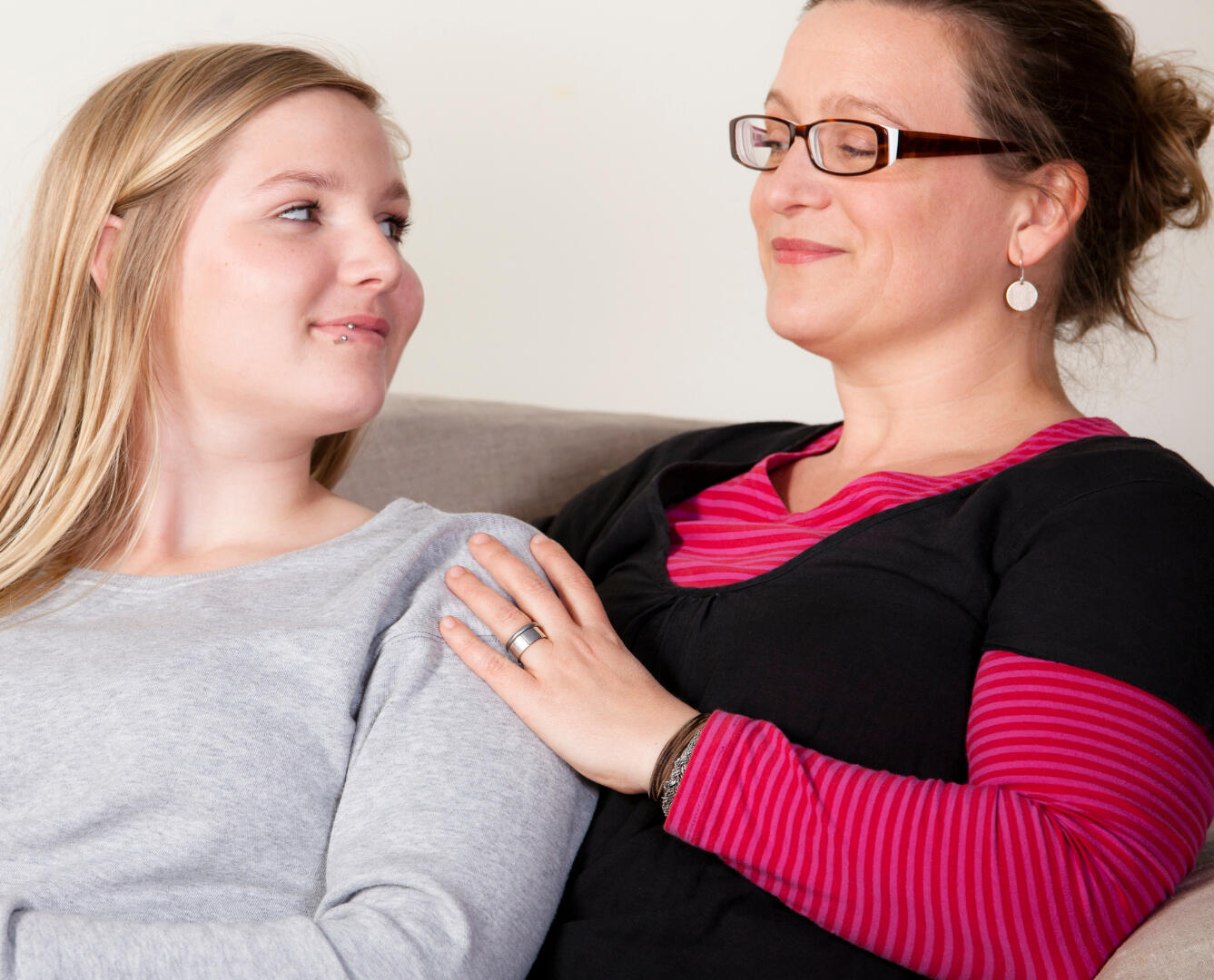Mother and autistic daughter